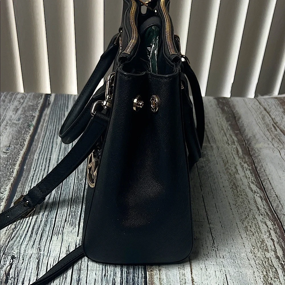 Michael Kors Sheila Large Satchel with Gold Color Accent
